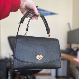 Coach Tilly Top Handle Satchel bag / Gold tone hardware / black